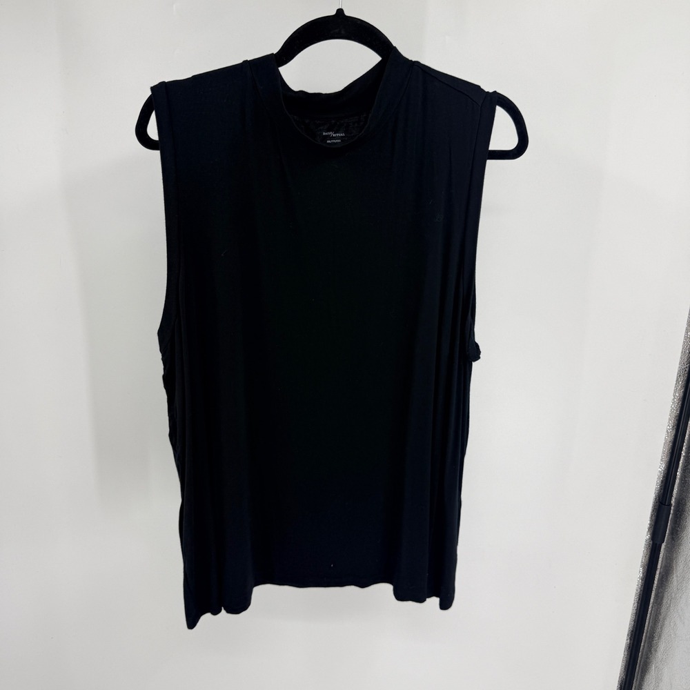 Daily Ritual Womens Black Mock Neck Sleeveless Tank Top XXL Jersey Knit‎ Solid